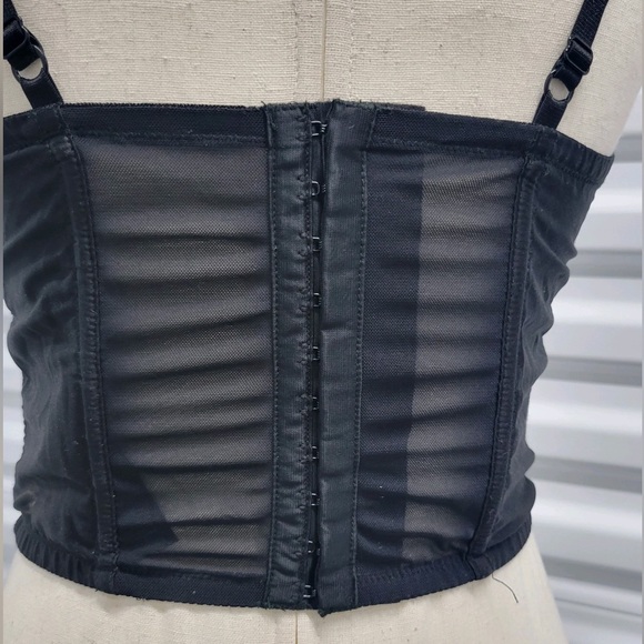 Guess Mid 2000s Bustier Corset Clubbing Crop Top with Lace Accent - Med - Picture 7 of 14